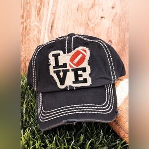 NWT Distressed Football LOVE Cap